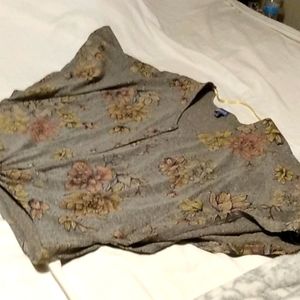 Ladies blouse poncho styles sleeves colorful flowers Mid waist top